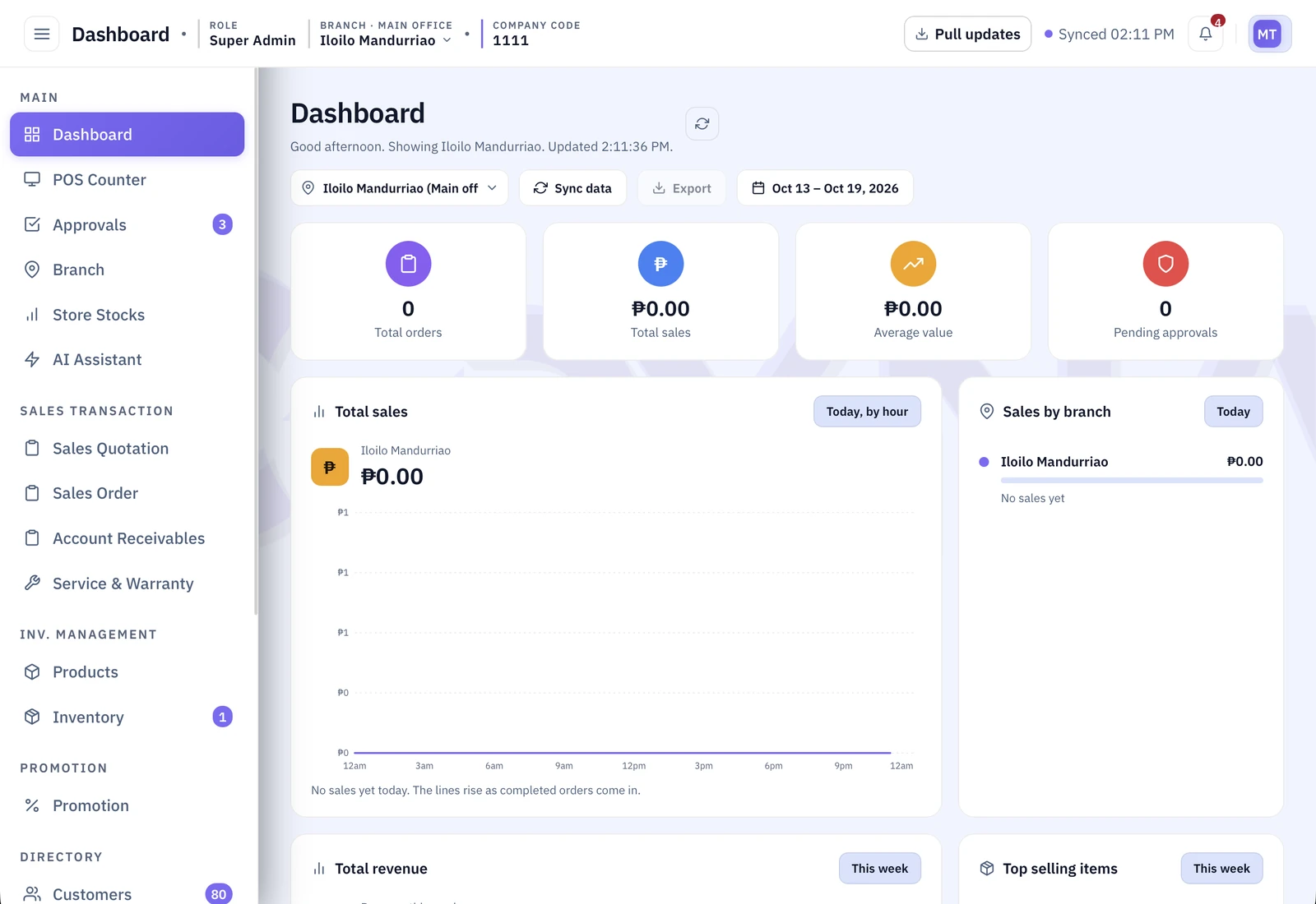 C-Dyna POS dashboard